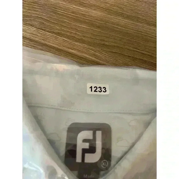 FootJoy Men's XL Polo Cloud Sun All Over Print Performance Stretch Light Blue - Picture 11 of 11